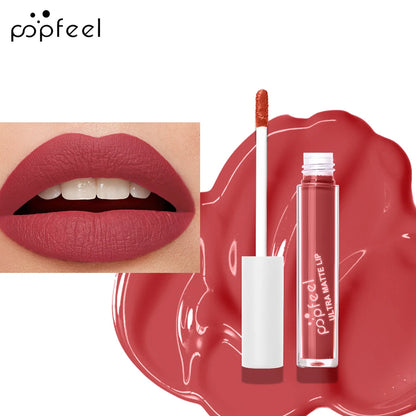 POPFEEL Party Lip Glaze Personality Candy Color Lip Gloss, Black Lip Glaze, Non-stick Cup Long Lasting Lip Gloss