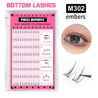 Self Adhesive Bottom Lashes No Glue Needed Reusable Under Eyelash Korean / Makeup DIY Individual Manga Lash Clusters