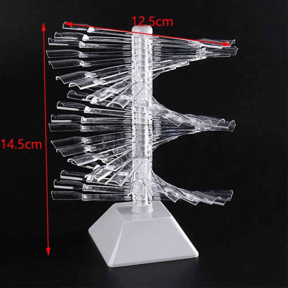 60 Nail Art False Tips Display Stand Spiral Shelf Showing Gel Polish Oval Square Nails Showing Shelf Rack Manicure Practice Tool