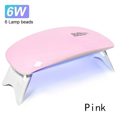 6W Mini Nail Dryer Machine Portable 6 LED UV Manicure Lamp Home Use Nail Lamp For Drying Polish Varnish With USB Cable