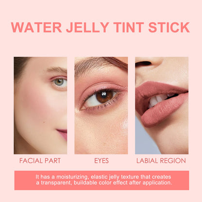 berry Silky Matte Pearl Stick Blush Cream for Lips and Cheeks with Rotating Flat Tube Makeup Jelly Blush Lip Gloss Stick