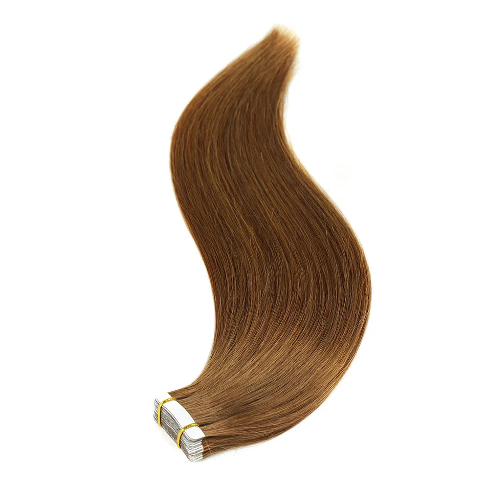 BHF Tape In Hair Extensions Human Hair 20pcs/Pack European Remy Straight Invisible Tape Ins Adhensive Hair Extensions