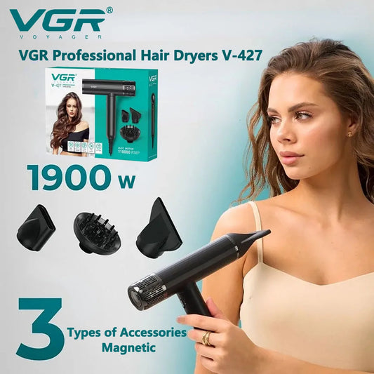 VGR Blow Hair Dryers Professional Air Blower Negative Ion 11000 RPM Hair Dryer Hot and Cold Adjustment Hair Styler Machine V-427