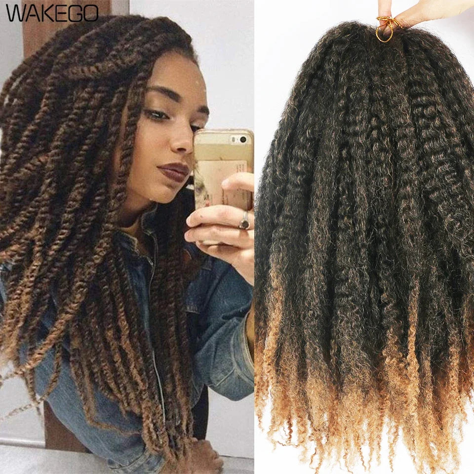 Marley Meche Afro Kinky Braiding Hair 18inch Synthetic Crochet Marly Twist Braids Hair Extensions For Women 100g 30 Strands/Pack