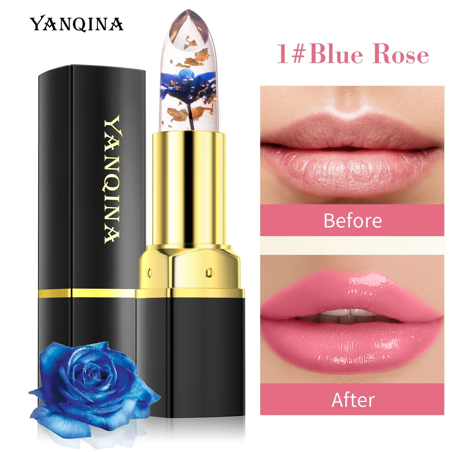 Flower Jelly Lipstick Temperature Change Moisturizer Flower Lip Stick Long Lasting Lip Balm Magic Color Change Lipstick Makeup