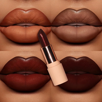 Coffee Velvet Lipstick - Luxurious Deep Nourishing Matte Finish Long-Lasting Waterproof Lip Color