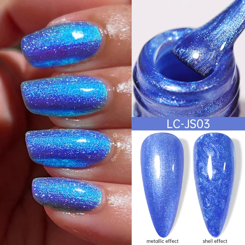 LILYCUTE 7ML Reflective Glitter Gel Nail Polish Bright Sparkling Silver Color Semi-permanent Soak Off Nail Art UV Gel Varnishes