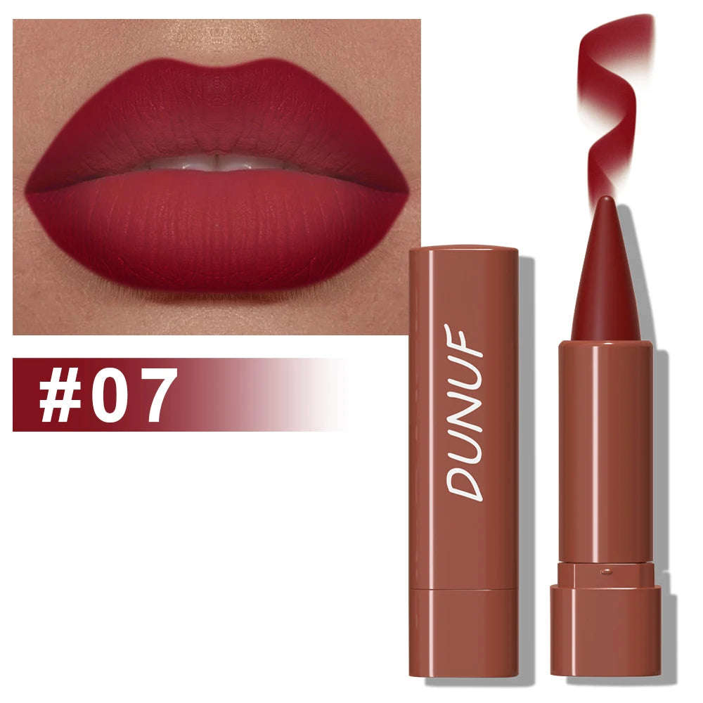 Gradient Lip Liner Pen with Matte Velvet Finish Smooth Application Long-Lasting Non-Fading Lipstick for Defined and Elegant Lips