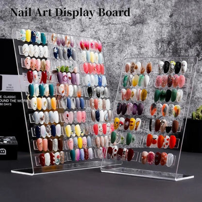 1PC Exquisite Large Acrylic Nail sample Nail Art Display Board Transparent Nail Gel Polish Showing Shelf Display Stand Manicure