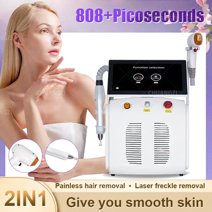 Tattoo Removal and Hair Removal Machine for Women 2 in 1 Diode Laser Q-switched Hair Removal Switched epilator ND YAG