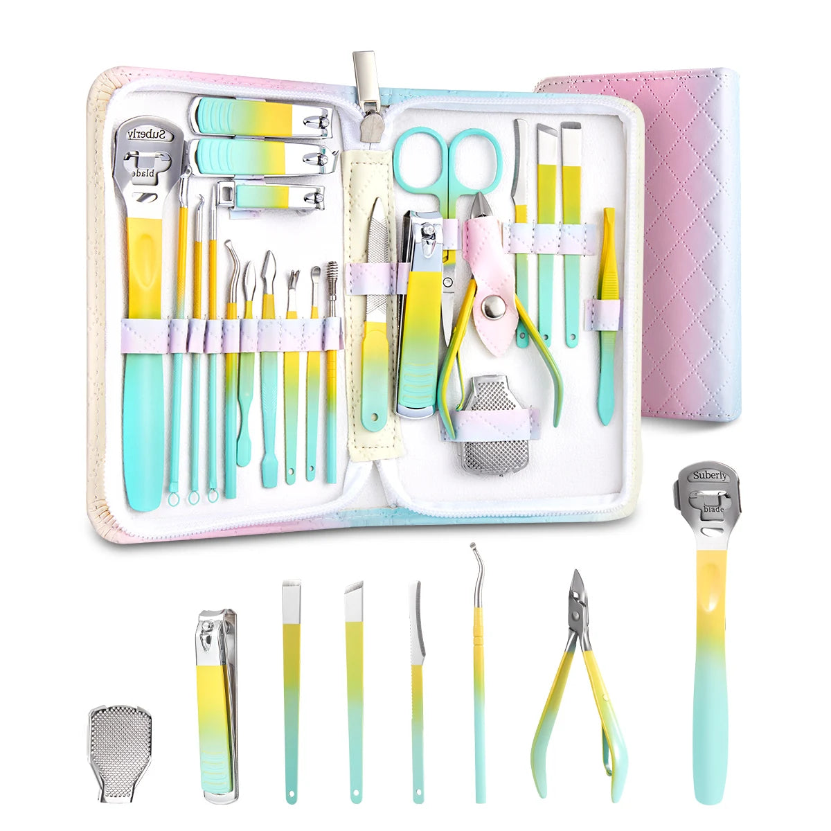 9-22pcs Nail Clipper Manicure Set Stainless Steel Manicure Kit Nail Care Tools Portable kit