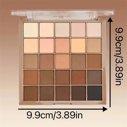 25 Color Eyeshadow Palette - Neutral Gray and Brown Earthy Tone, Coffee and Chocolate Style, Create a Multi-Functional Makeup Appearance That Naturally to Theate