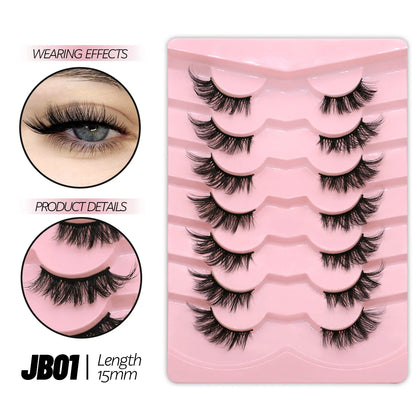 GROINNEYA Half Eyelashes Natural Cat Eye Lashes Soft Wispy Clear Band Lashes With Winged Ends For Extended Eye Look Makeup