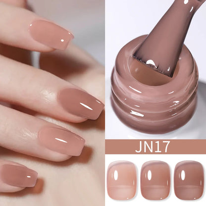 BORN PRETTY Purple Jelly Nude Gel Nail Polish 10ml Translucent Clear Gel Polish French Manicure Milky Natural Transparent Gel