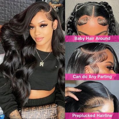 30 40 Inch 250 Density Bone Straight 13X6 Hd Lace Frontal Wig 13X4 Transparent Lace Front Pre Plucked 100% Human Hair For Women