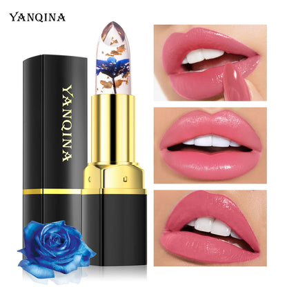 Flower Jelly Lipstick Temperature Change Moisturizer Flower Lip Stick Long Lasting Lip Balm Magic Color Change Lipstick Makeup