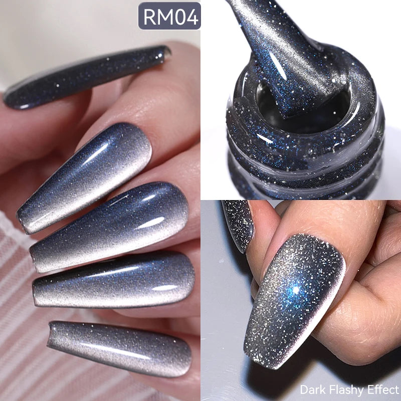 BORN PRETTY 10ml Black Glass Cat Magnetic Gel Nail Polish Punk Style Nail Art Manicure Varnis Semi Permanent Gel for Winter Nail