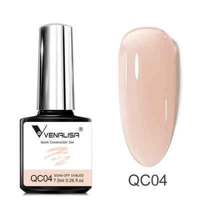 VENALISA 7.5ml Quick Construction Gel, Semi Transparent Jelly Nail Gel Polish, Strengthener Soak Off Gel