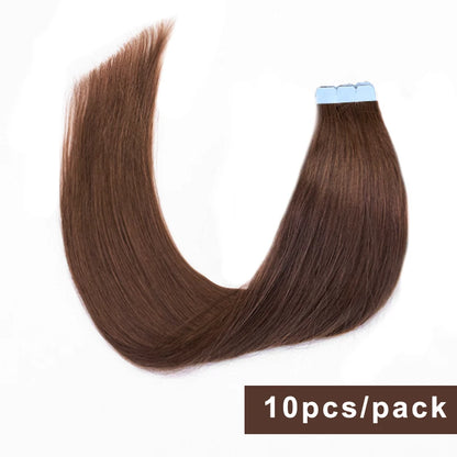 Mini Tape Hair Extensions Human Hair Natural Tape in Hair Extentions 3x0.8cm Invisible Tape 10pcs/pack For Side Hair