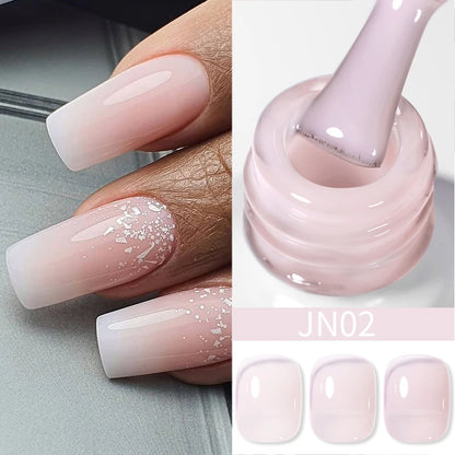 BORN PRETTY Purple Jelly Nude Gel Nail Polish 10ml Translucent Clear Gel Polish French Manicure Milky Natural Transparent Gel