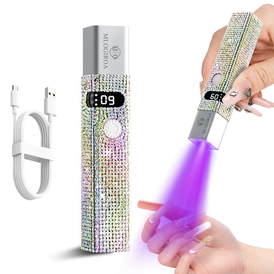 Handheld UV Light for Gel Nails Diamond Led Nail Lamp 3W Pen Shape Nail Light Rechargeble Nail Dryer with Display Screen