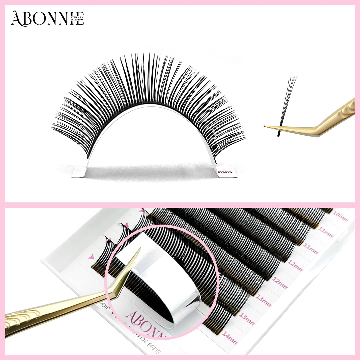 Abonnie 5D Flower Lashes Spikes Eyelash Extensions Fluffy Volume Fans Wispy Lash Premade