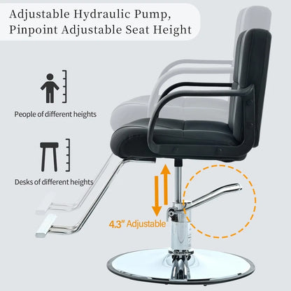 Barber Chair,Salon Chair for Hair Stylist,Stylist Chair with Heavy Duty Hydraulic Pump Adjustable Hydraulic Chair Hair Stylist