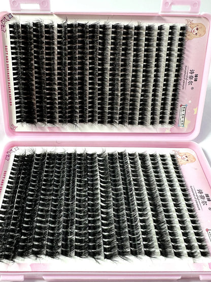 570/640pcs Individul Claster Eyeash Thick & Fluffy Extension 30D/100D Mix Length DIY Cluster Lashes