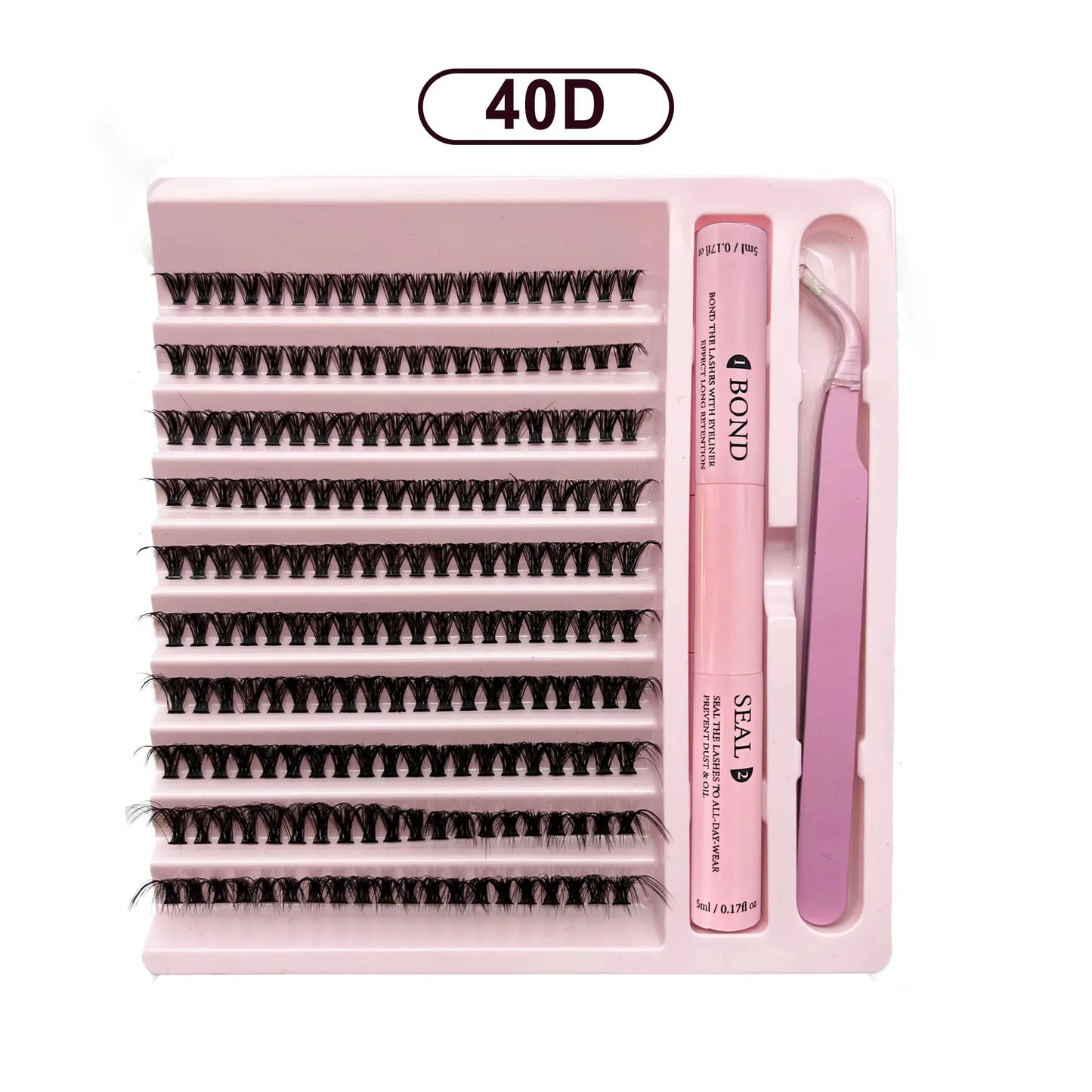 DIY Lashes Extension Kit Lash Bond and Seal Remover Eyelashes 200 PCS Clusters Makeup Tools for Gluing Lashes Gluing Glue