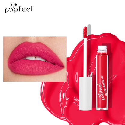 POPFEEL Party Lip Glaze Personality Candy Color Lip Gloss, Black Lip Glaze, Non-stick Cup Long Lasting Lip Gloss