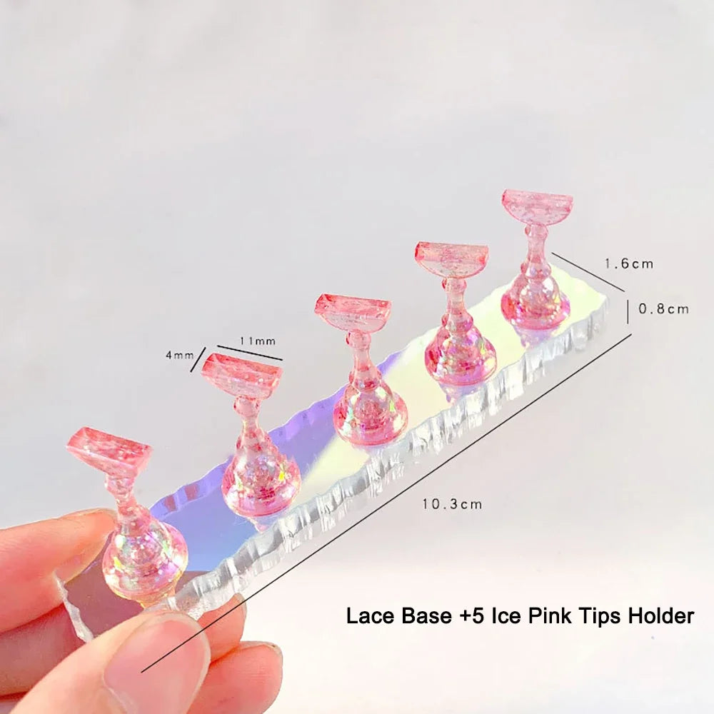 Aurora Acrylic Nail Holder With Base Showing Shelves Nail Stand For Press On Nails Fake Nail Tips Training Display Organizer