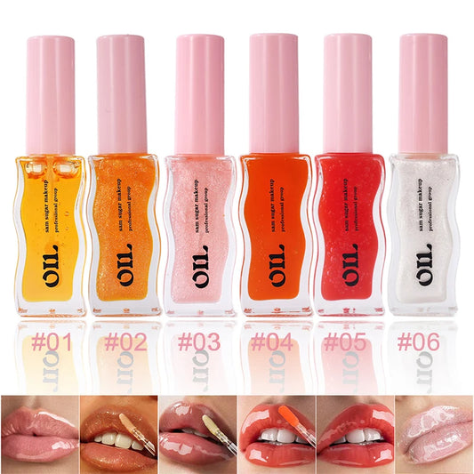 Water Light Honey Essence Lip Oil Long Lasting Moisturizing Fruity Shimmer Jelly Reduce Lip Lines Liquid Lipstick Gloss Makeup