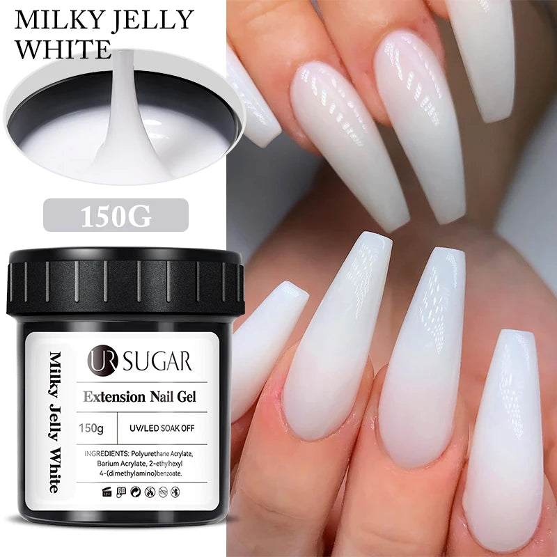 UR SUGAR 150g Quick Extension Gel  Pink Jelly Milky White Camouflage Finger French Hard Gel UV LED Gel Nail Art Design Manicure