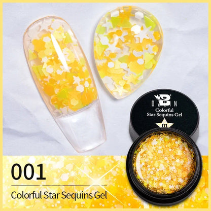 BOZLIN Chameleon Flake Gel Nail Polish Spring Color Sparkling Sequins Soak Off UV Glitter Gel Varnish Nail Art Decoration 5ML