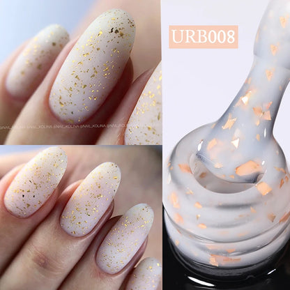 UR SUGAR 7ml Crystal Nude Rubber Base Gel Milky White Pink Gold Glitter Semi Permanent Soak Off UV LED Nail Art Construction Gel