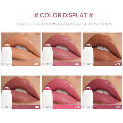 2-in-1 Nude Lipstick Matte Red Lip Balm Moisturizing 6 Colors Sandwich Lipstick Waterproof Long Lasting Non-stick Cup Lip Stick