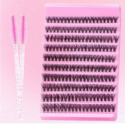 DIY Eyelash Extension Kit 200pcs Individual Lashes Cluster D Curl, 8-16mm Mix Lash Clusters with Lash Tweezers