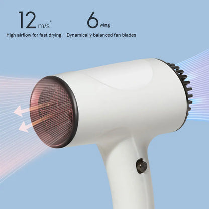 Portable Hair Dryer 2600mah Cordless Lonic Hair Dryer 40/500W USB Rechargeable Powerful 2 Gears for Travel Home Dormitory