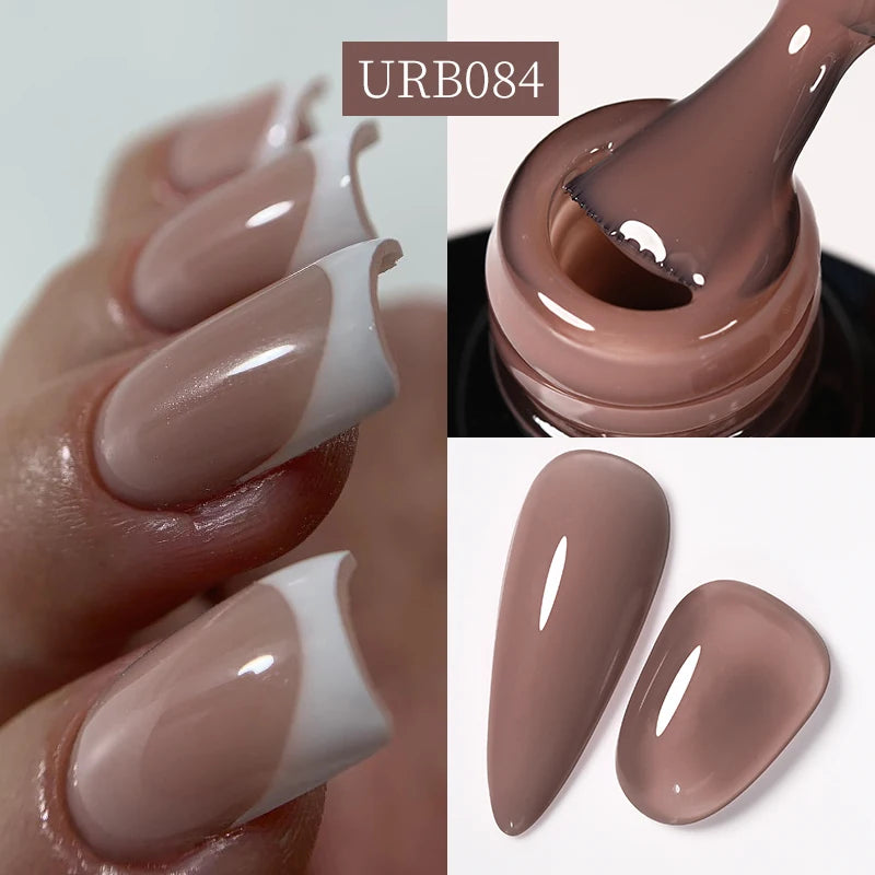 UR SUGAR 7ml Nude Crystal Rubber Base Gel Natural Color Semi Permanent Soak off UV LED Gel Nail Art Varnish