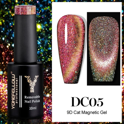 YOKEFELLOW 2024 New Dreamland Cat Eye Gel Nail Polish 10ml Dual Gloss Dreamland Color Soak Off Cat Magnetic UV Gel Varnish DIY