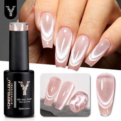 YOKEFELLOW 2024 New Dreamland Cat Eye Gel Nail Polish 10ml Dual Gloss Dreamland Color Soak Off Cat Magnetic UV Gel Varnish DIY