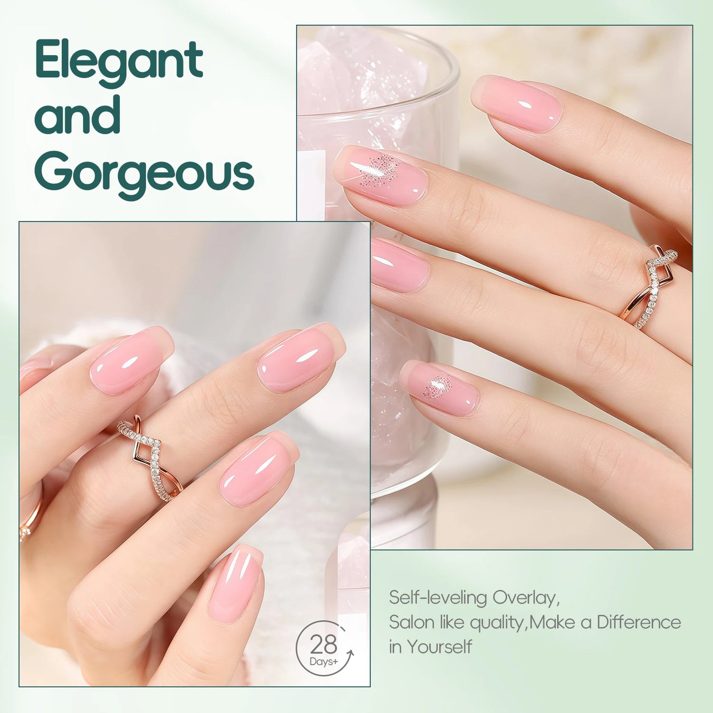 Nailpop Professional Jelly Gel Nail Polish Nude Milky White Pink Long Lasting High Shine UV LED Soak Off Gel Salon Nail Art DIY