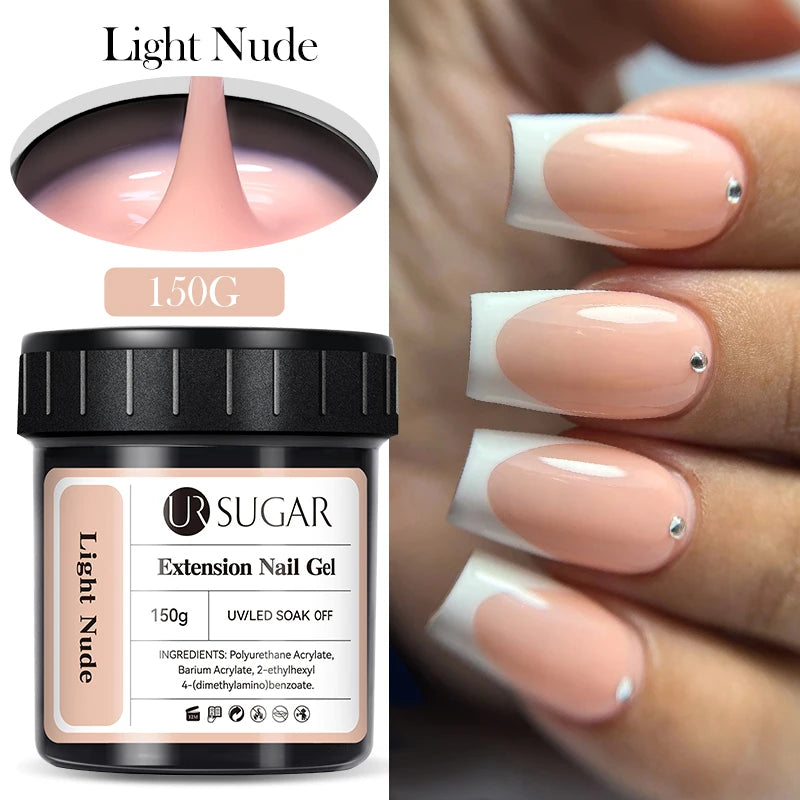 UR SUGAR 150g Quick Extension Gel  Pink Jelly Milky White Camouflage Finger French Hard Gel UV LED Gel Nail Art Design Manicure