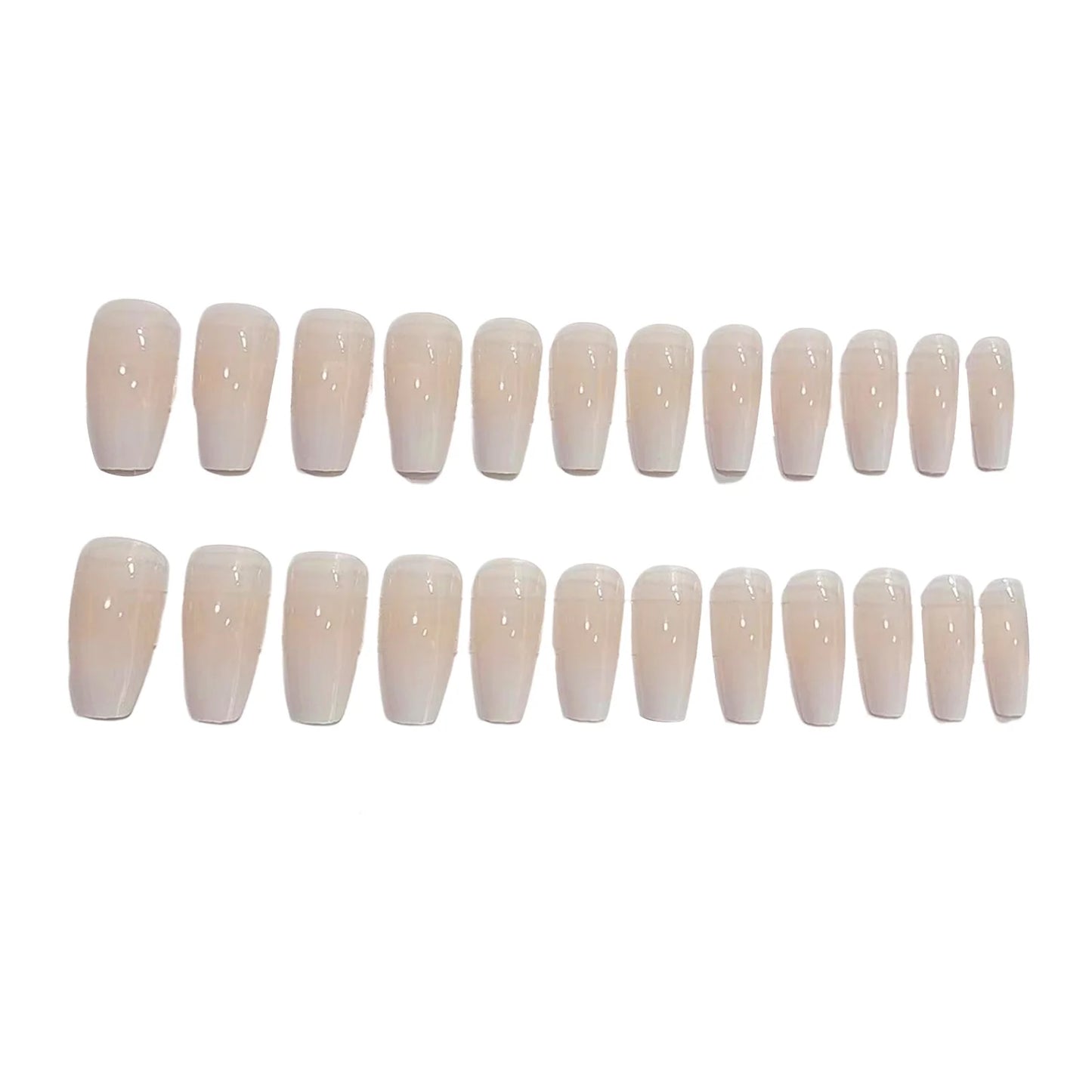 Long Square Press-on Nails Gradual Color Detachable Wearing Nails for Professional Nail Salon