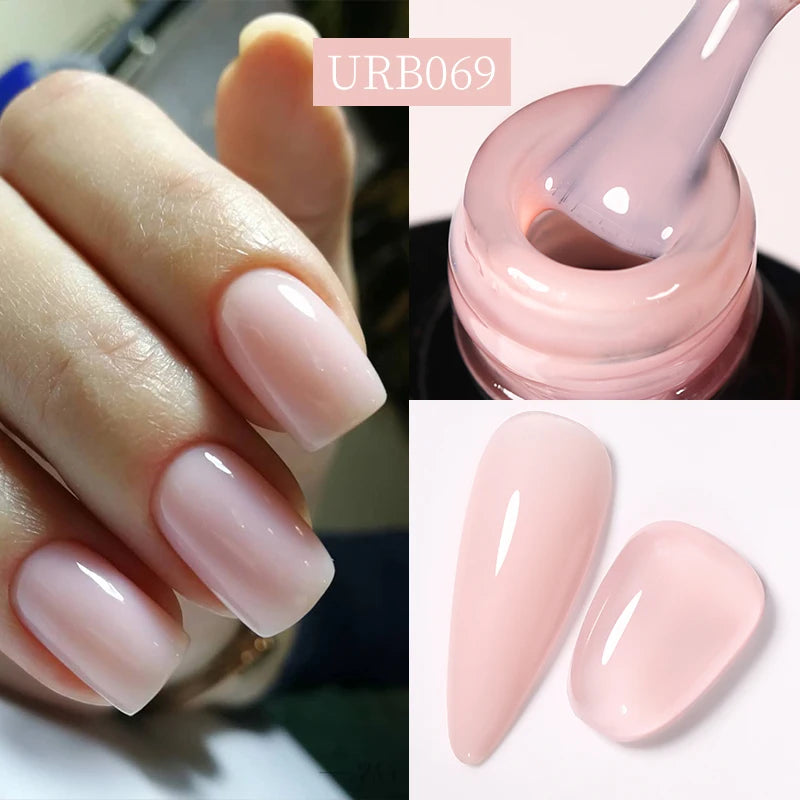 UR SUGAR 30ml Rubber Base Gel Nail Polish Refill Supplier Nude Jelly White UV/LED  Soak Off Profession Hybrid Gel For Manicure