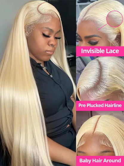 CEXXY 13x6 Hd Lace Frontal Wig Human Hair 613 Blonde Lace Frontal Wig Human Hair Brazilian Bone Straight 250% Colored Wigs