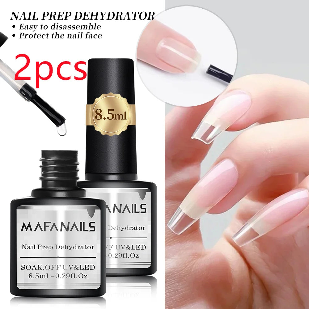 2PCS 8.5ml Base Coat & Top Coat Gel Nail Polish Set - Long Lasting Soak Off LED Nail Lamp Gel Base Top Coat Finish Nail Varnish