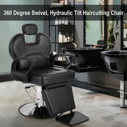 Salon Chair for Hair Stylist, 360 Degree Rotating Barber Chair with Heavy Duty Hydraulic Pump, Spa Beauty Equipment