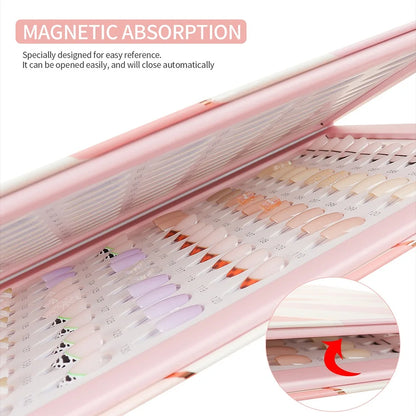 160PCS Colors Fake Nails Tips Display Book Nail Polish Storage Book False Nails Styles Showing Book with 192PCS Fake Nails Tools