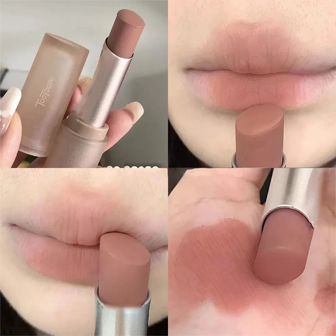 Velvet Matte Lipstick Moisturizing Waterproof Lasting Nude Apricot Lip Tint Non-stick Cup Lip Gloss Lipstick Cosmetics Make Up